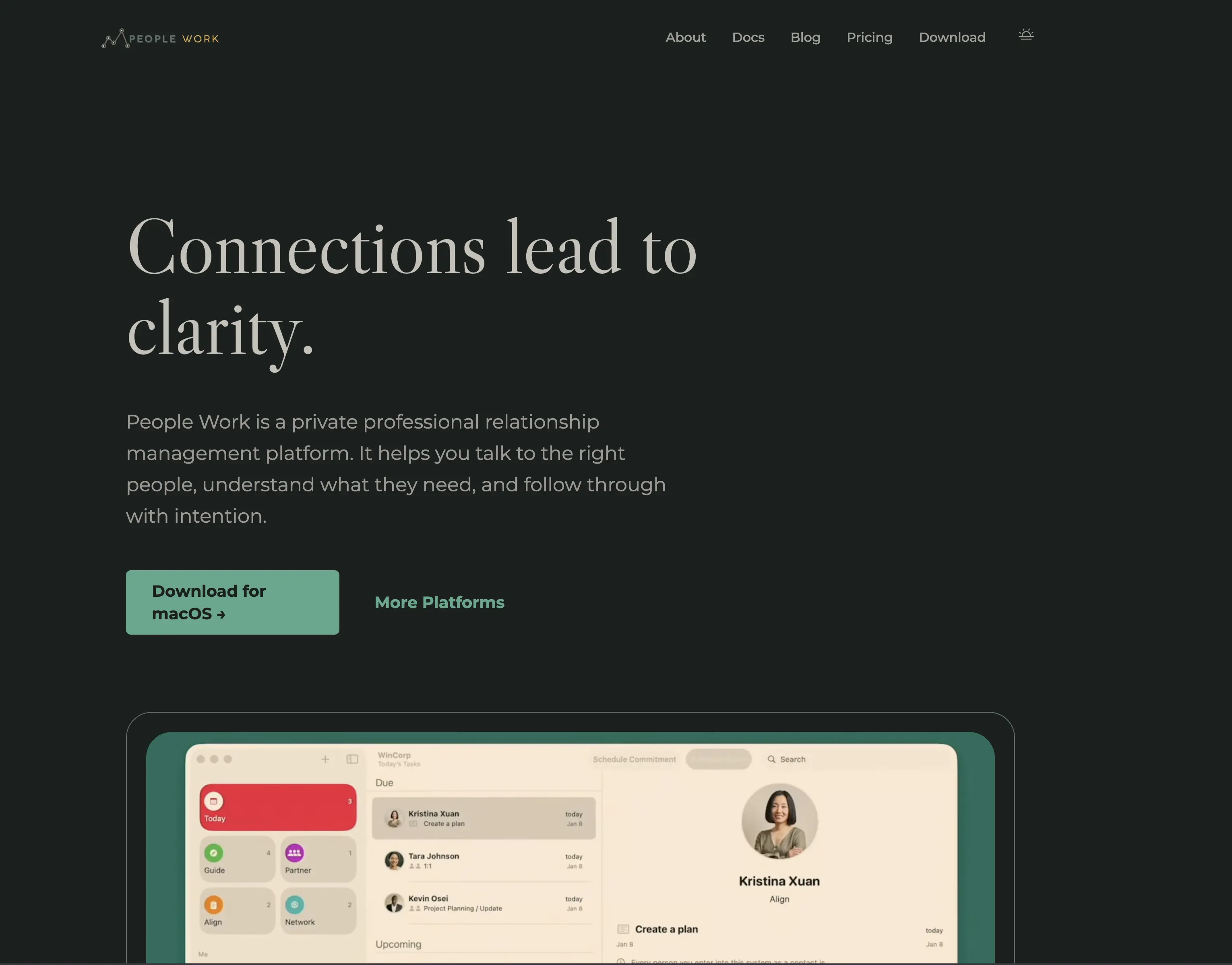 Screenshot of People Work website